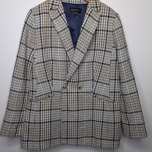 Talbots Blazer Women's 10 Tart Plaid Tweed Academia Office Corporate